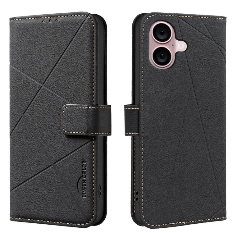 Funda de cuero para teléfono con estampado geométrico y protección RFID, For iPhone 18 Pro/17 Pro, For iPhone 18 Pro Max/17 Pro Max, For iPhone 16e / 17e, For iPhone 17, For iPhone Air, For iPhone 16 Pro Max, For iPhone 16 Pro, For iPhone 16 Plus