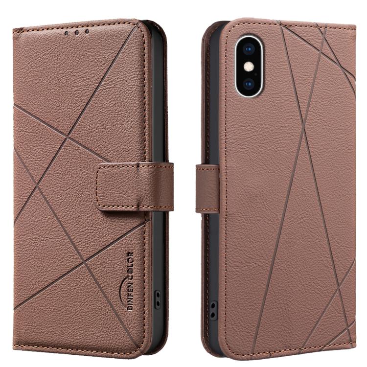 Funda de cuero para teléfono con estampado geométrico y protección RFID, For iPhone XR, For iPhone XS Max, For iPhone 6 Plus / 7 Plus / 8 Plus