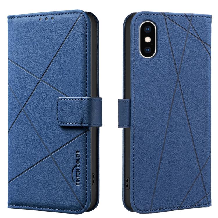 Funda de cuero para teléfono con estampado geométrico y protección RFID, For iPhone XR, For iPhone XS Max, For iPhone 6 Plus / 7 Plus / 8 Plus