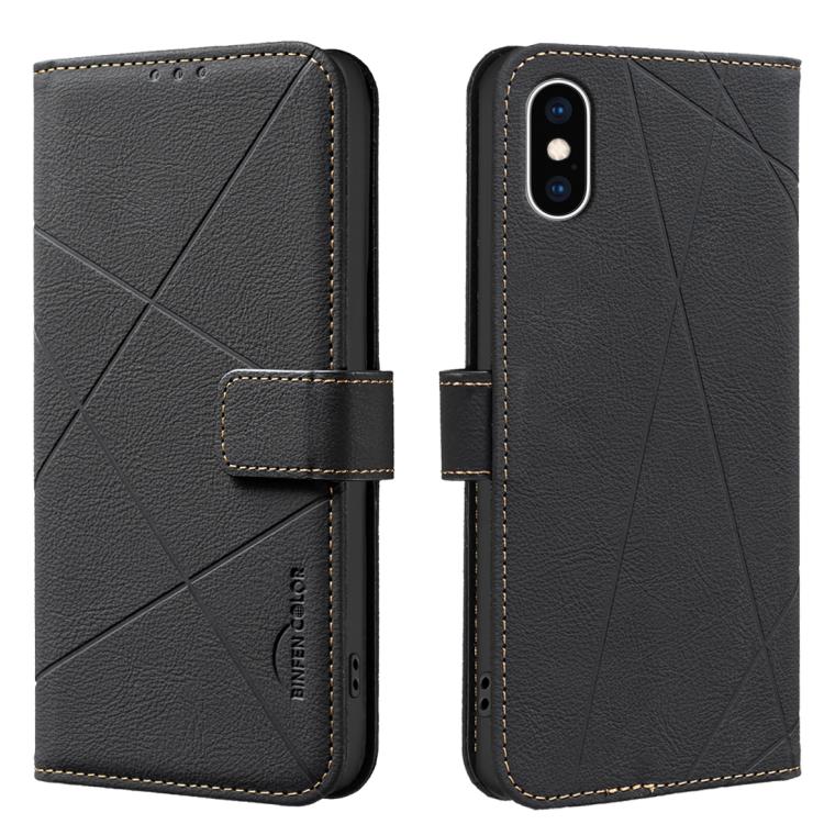 Funda de cuero para teléfono con estampado geométrico y protección RFID, For iPhone XR, For iPhone XS Max, For iPhone 6 Plus / 7 Plus / 8 Plus