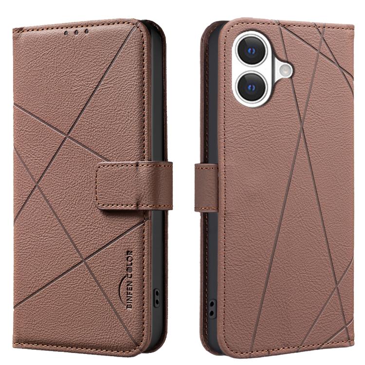 Funda de cuero para teléfono con estampado geométrico y protección RFID, For iPhone 18 Pro/17 Pro, For iPhone 18 Pro Max/17 Pro Max, For iPhone 16e / 17e, For iPhone 17, For iPhone Air, For iPhone 16 Pro Max, For iPhone 16 Pro, For iPhone 16 Plus