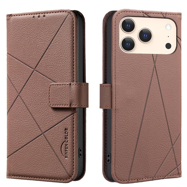 Funda de cuero para teléfono con estampado geométrico y protección RFID, For iPhone 18 Pro/17 Pro, For iPhone 18 Pro Max/17 Pro Max, For iPhone 16e / 17e, For iPhone 17, For iPhone Air, For iPhone 16 Pro Max, For iPhone 16 Pro, For iPhone 16 Plus