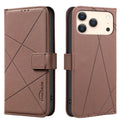 Funda de cuero para teléfono con estampado geométrico y protección RFID, For iPhone 18 Pro/17 Pro, For iPhone 18 Pro Max/17 Pro Max, For iPhone 16e / 17e, For iPhone 17, For iPhone Air, For iPhone 16 Pro Max, For iPhone 16 Pro, For iPhone 16 Plus