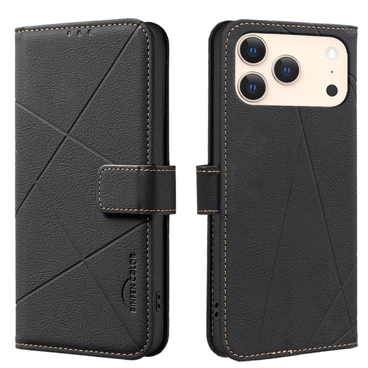 Funda de cuero para teléfono con estampado geométrico y protección RFID, For iPhone 18 Pro/17 Pro, For iPhone 18 Pro Max/17 Pro Max, For iPhone 16e / 17e, For iPhone 17, For iPhone Air, For iPhone 16 Pro Max, For iPhone 16 Pro, For iPhone 16 Plus