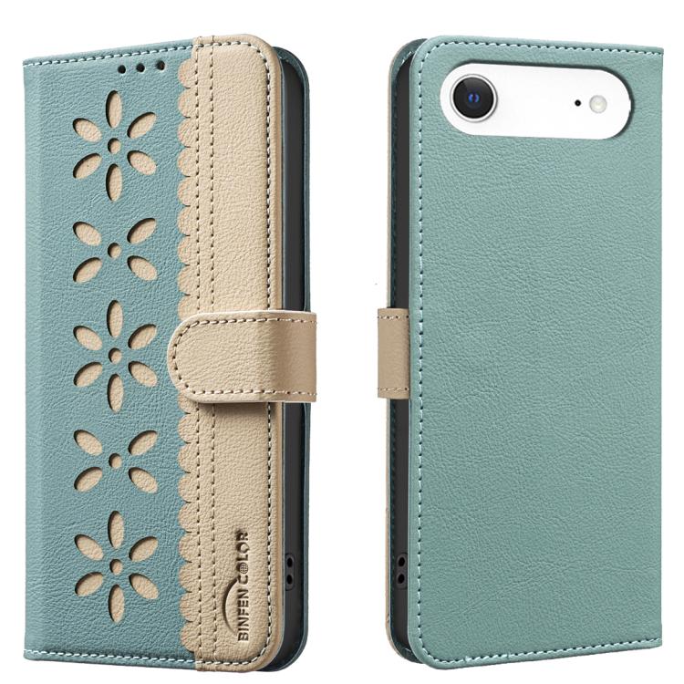 Funda de cuero para teléfono RFID con estampado floral hueco y empalme de colores, For iPhone 18 Pro/17 Pro, For iPhone 18 Pro Max/17 Pro Max, For iPhone 16e / 17e, For iPhone 17, For iPhone Air, For iPhone 16 Pro Max, For iPhone 16 Pro                ...