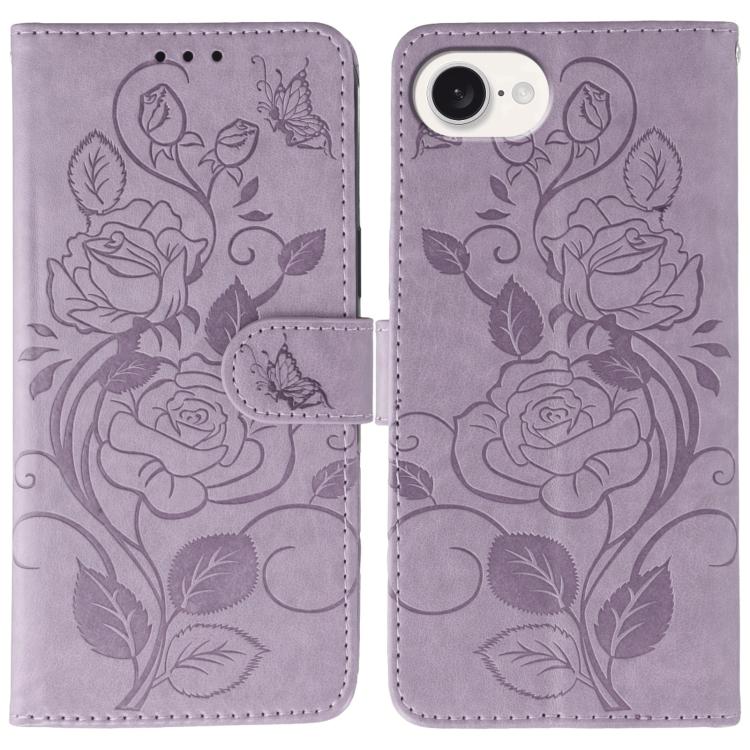 Funda de teléfono de piel con relieve de mariposa rosa, For iPhone 18 Pro / 17 Pro, For iPhone 18 Pro Max / 17 Pro Max, For iPhone 17e / 16e, For iPhone 17, For iPhone Air