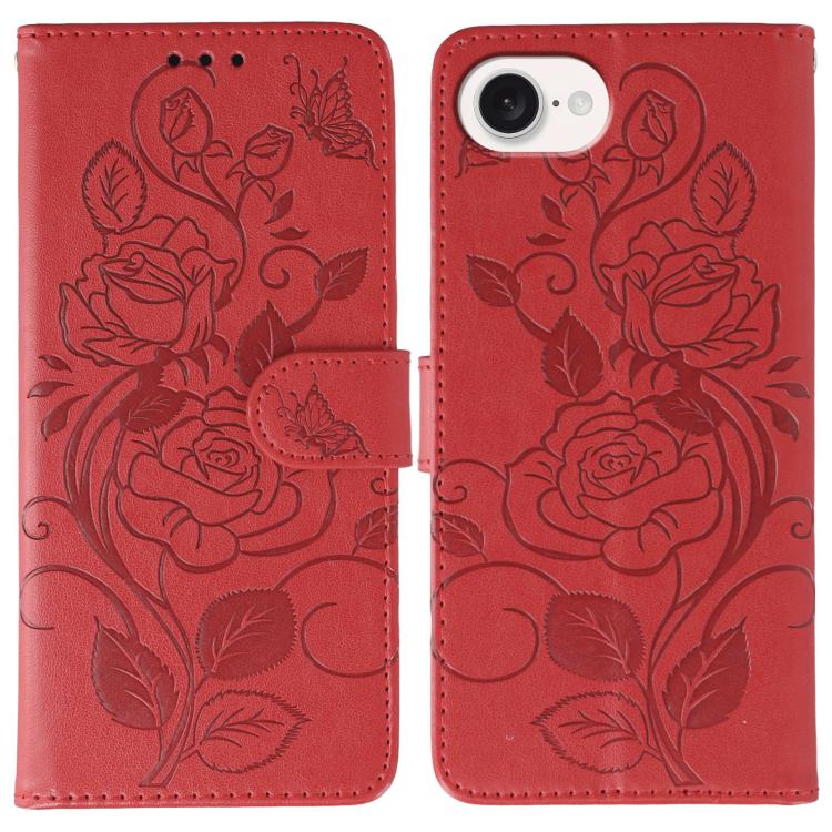 Funda de teléfono de piel con relieve de mariposa rosa, For iPhone 18 Pro / 17 Pro, For iPhone 18 Pro Max / 17 Pro Max, For iPhone 17e / 16e, For iPhone 17, For iPhone Air