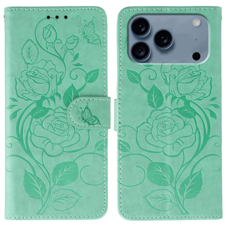 Funda de teléfono de piel con relieve de mariposa rosa, For iPhone 18 Pro / 17 Pro, For iPhone 18 Pro Max / 17 Pro Max, For iPhone 17e / 16e, For iPhone 17, For iPhone Air