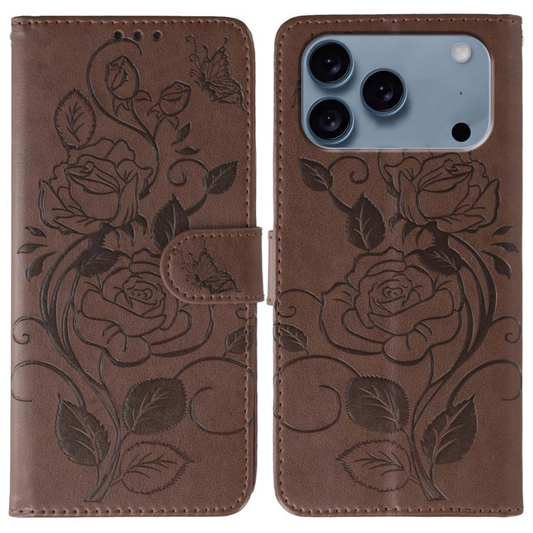 Funda de teléfono de piel con relieve de mariposa rosa, For iPhone 18 Pro / 17 Pro, For iPhone 18 Pro Max / 17 Pro Max, For iPhone 17e / 16e, For iPhone 17, For iPhone Air