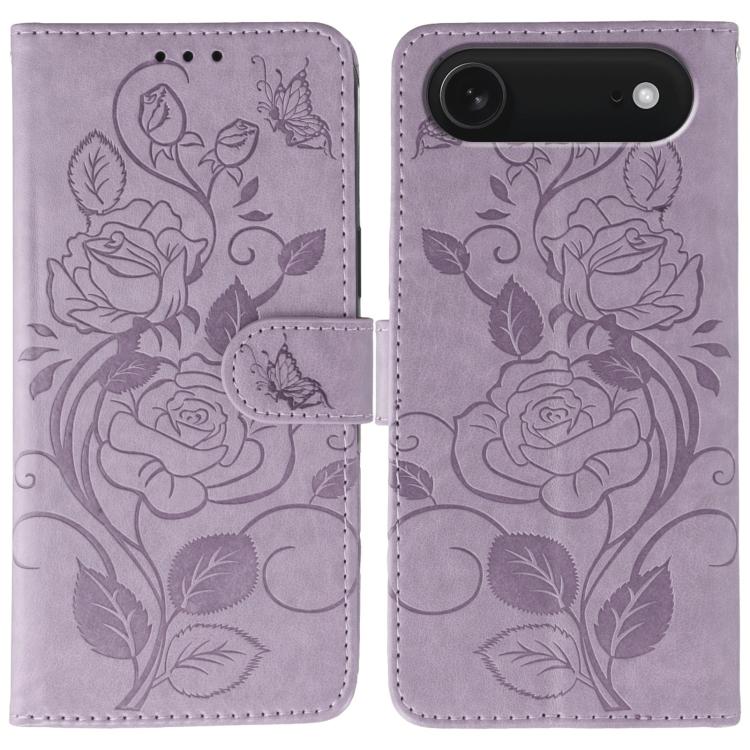 Funda de teléfono de piel con relieve de mariposa rosa, For iPhone 18 Pro / 17 Pro, For iPhone 18 Pro Max / 17 Pro Max, For iPhone 17e / 16e, For iPhone 17, For iPhone Air
