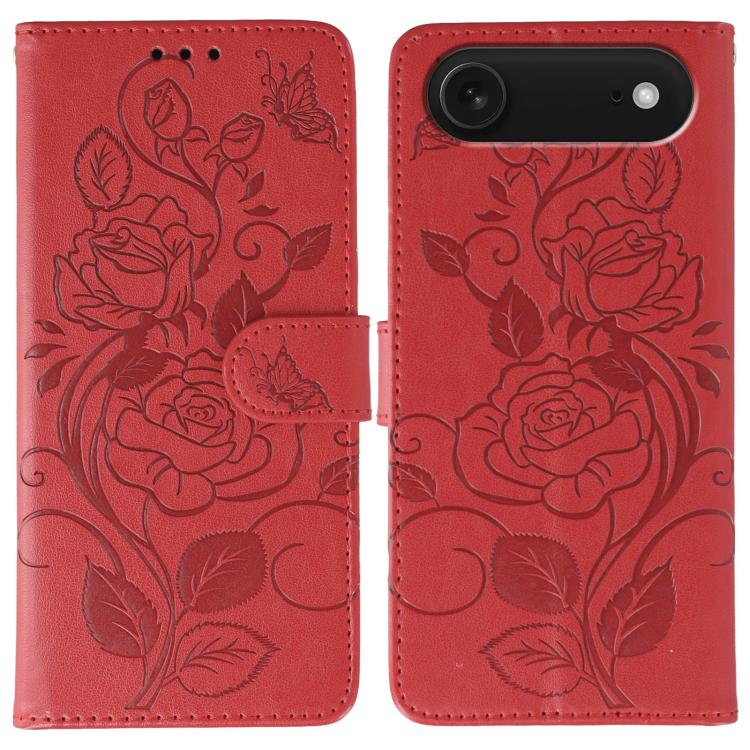 Funda de teléfono de piel con relieve de mariposa rosa, For iPhone 18 Pro / 17 Pro, For iPhone 18 Pro Max / 17 Pro Max, For iPhone 17e / 16e, For iPhone 17, For iPhone Air