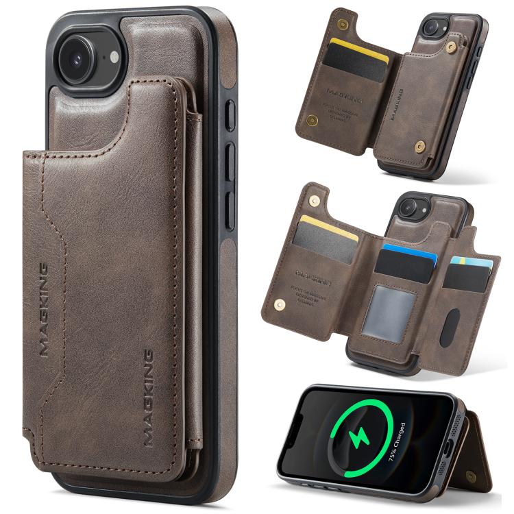 Funda desmontable para teléfono con tarjetero RFID MagSafe de la serie K3 de MAGKING, For iPhone 17e / 16e, For iPhone 17, For iPhone 16 Pro Max, For iPhone 16 Pro, For iPhone 16 Plus, For iPhone 16