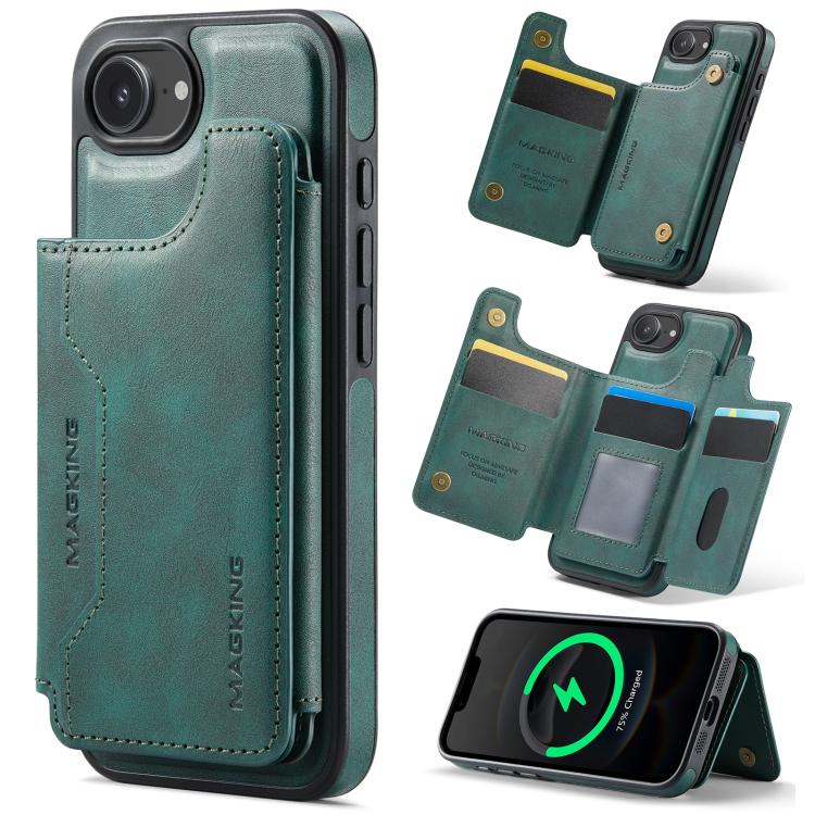 Funda desmontable para teléfono con tarjetero RFID MagSafe de la serie K3 de MAGKING, For iPhone 17e / 16e, For iPhone 17, For iPhone 16 Pro Max, For iPhone 16 Pro, For iPhone 16 Plus, For iPhone 16
