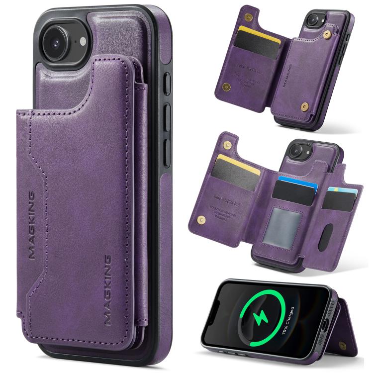Funda desmontable para teléfono con tarjetero RFID MagSafe de la serie K3 de MAGKING, For iPhone 17e / 16e, For iPhone 17, For iPhone 16 Pro Max, For iPhone 16 Pro, For iPhone 16 Plus, For iPhone 16