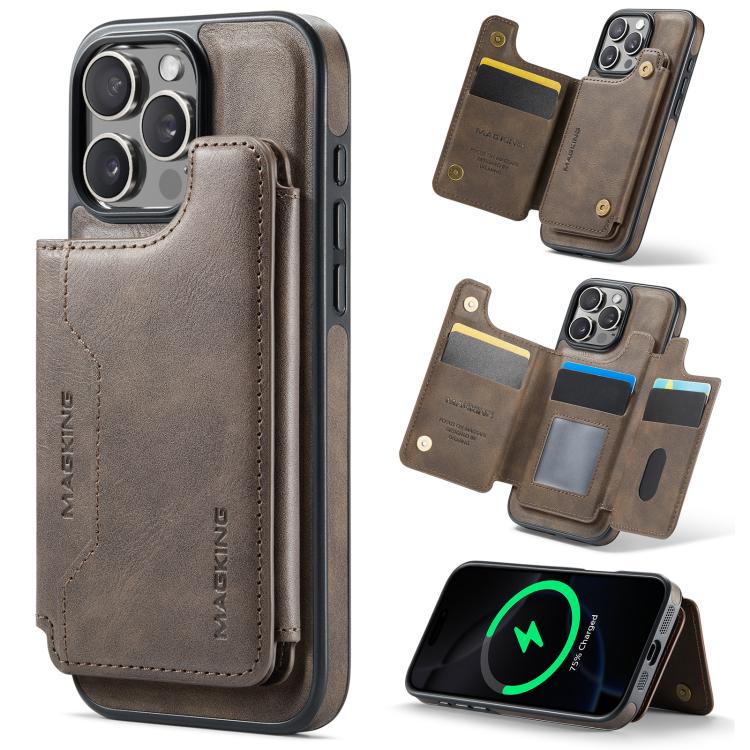 Funda desmontable para teléfono con tarjetero RFID MagSafe de la serie K3 de MAGKING, For iPhone 17e / 16e, For iPhone 17, For iPhone 16 Pro Max, For iPhone 16 Pro, For iPhone 16 Plus, For iPhone 16