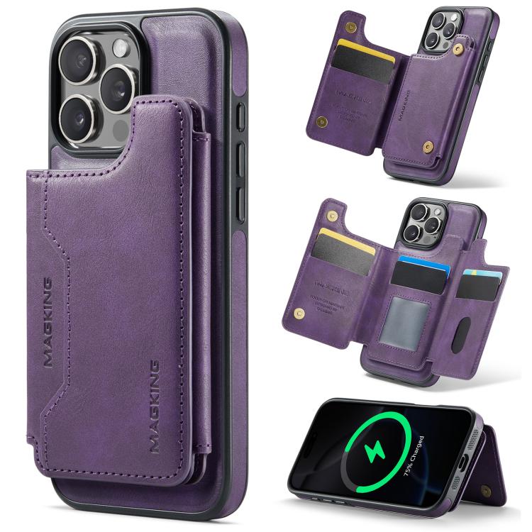 Funda desmontable para teléfono con tarjetero RFID MagSafe de la serie K3 de MAGKING, For iPhone 17e / 16e, For iPhone 17, For iPhone 16 Pro Max, For iPhone 16 Pro, For iPhone 16 Plus, For iPhone 16