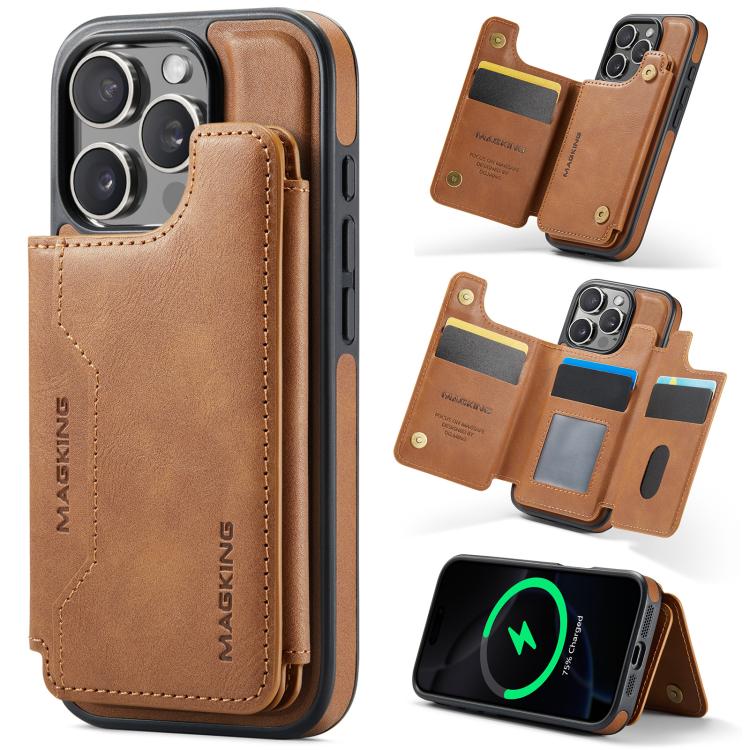 Funda desmontable para teléfono con tarjetero RFID MagSafe de la serie K3 de MAGKING, For iPhone 17e / 16e, For iPhone 17, For iPhone 16 Pro Max, For iPhone 16 Pro, For iPhone 16 Plus, For iPhone 16