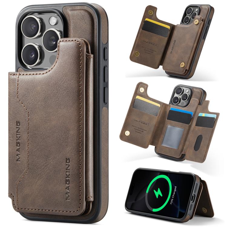 Funda desmontable para teléfono con tarjetero RFID MagSafe de la serie K3 de MAGKING, For iPhone 17e / 16e, For iPhone 17, For iPhone 16 Pro Max, For iPhone 16 Pro, For iPhone 16 Plus, For iPhone 16