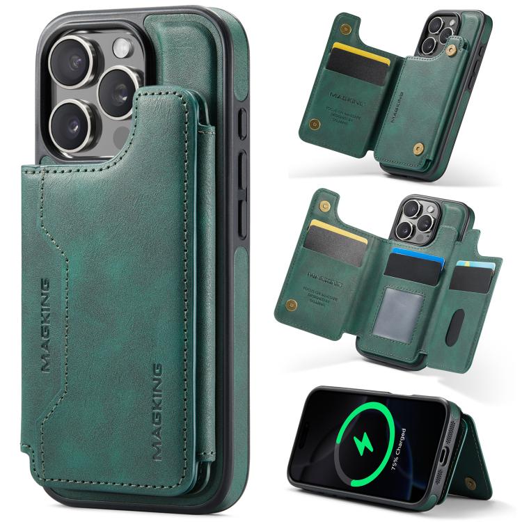 Funda desmontable para teléfono con tarjetero RFID MagSafe de la serie K3 de MAGKING, For iPhone 17e / 16e, For iPhone 17, For iPhone 16 Pro Max, For iPhone 16 Pro, For iPhone 16 Plus, For iPhone 16