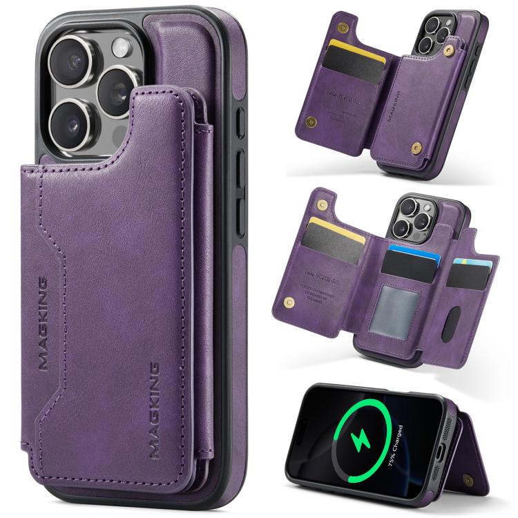 Funda desmontable para teléfono con tarjetero RFID MagSafe de la serie K3 de MAGKING, For iPhone 17e / 16e, For iPhone 17, For iPhone 16 Pro Max, For iPhone 16 Pro, For iPhone 16 Plus, For iPhone 16