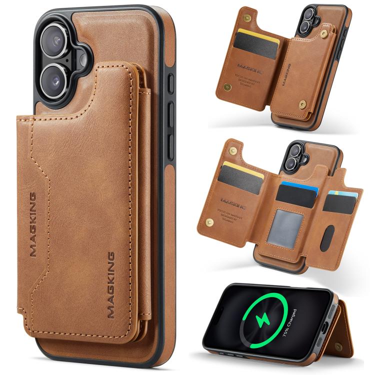 Funda desmontable para teléfono con tarjetero RFID MagSafe de la serie K3 de MAGKING, For iPhone 17e / 16e, For iPhone 17, For iPhone 16 Pro Max, For iPhone 16 Pro, For iPhone 16 Plus, For iPhone 16