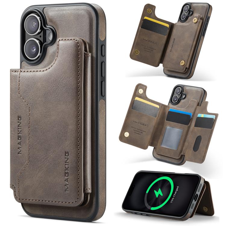 Funda desmontable para teléfono con tarjetero RFID MagSafe de la serie K3 de MAGKING, For iPhone 17e / 16e, For iPhone 17, For iPhone 16 Pro Max, For iPhone 16 Pro, For iPhone 16 Plus, For iPhone 16