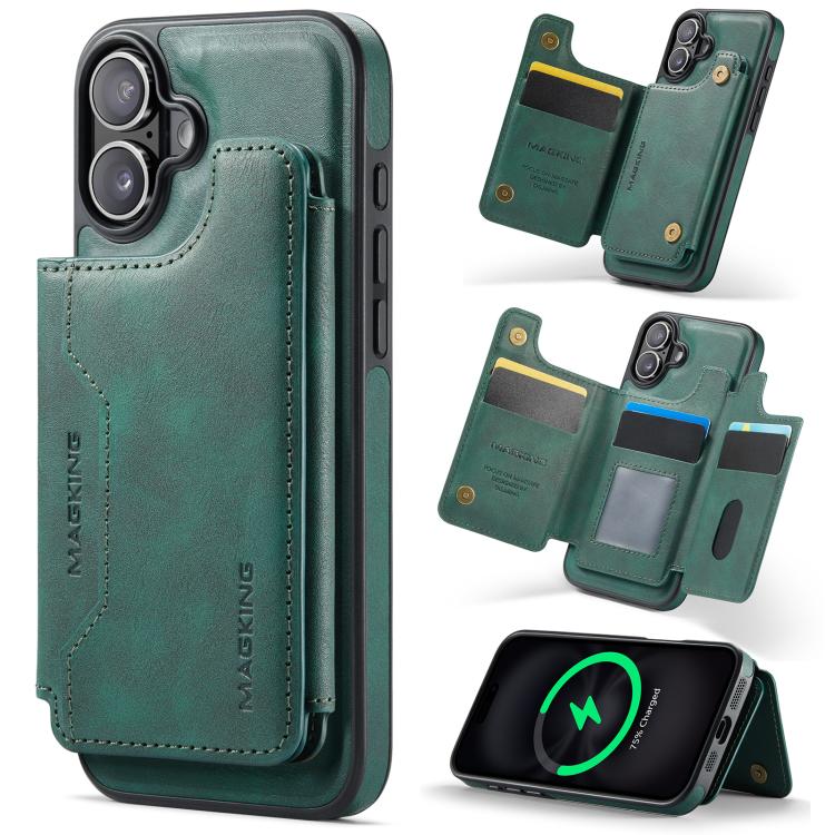 Funda desmontable para teléfono con tarjetero RFID MagSafe de la serie K3 de MAGKING, For iPhone 17e / 16e, For iPhone 17, For iPhone 16 Pro Max, For iPhone 16 Pro, For iPhone 16 Plus, For iPhone 16