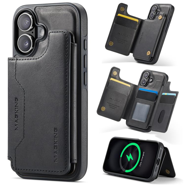 Funda desmontable para teléfono con tarjetero RFID MagSafe de la serie K3 de MAGKING, For iPhone 17e / 16e, For iPhone 17, For iPhone 16 Pro Max, For iPhone 16 Pro, For iPhone 16 Plus, For iPhone 16
