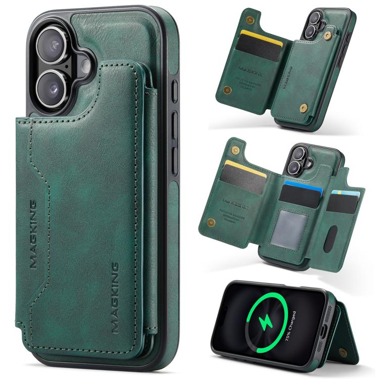 Funda desmontable para teléfono con tarjetero RFID MagSafe de la serie K3 de MAGKING, For iPhone 17e / 16e, For iPhone 17, For iPhone 16 Pro Max, For iPhone 16 Pro, For iPhone 16 Plus, For iPhone 16