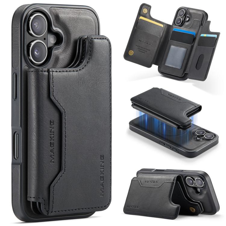 Funda desmontable para teléfono con tarjetero RFID MagSafe de la serie K3 de MAGKING, For iPhone 17e / 16e, For iPhone 17, For iPhone 16 Pro Max, For iPhone 16 Pro, For iPhone 16 Plus, For iPhone 16
