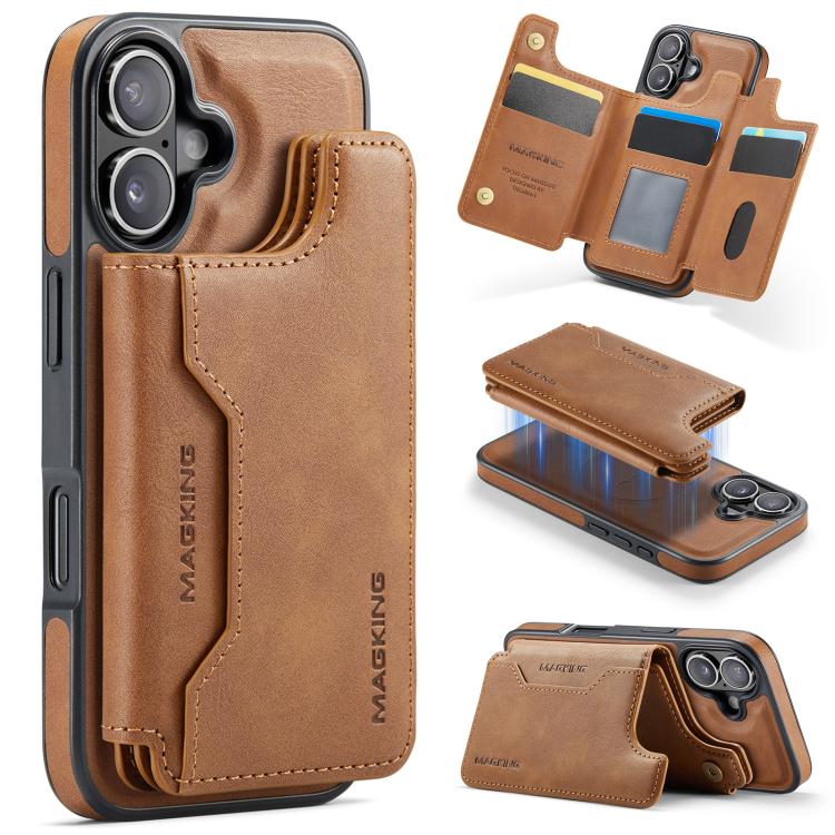 Funda desmontable para teléfono con tarjetero RFID MagSafe de la serie K3 de MAGKING, For iPhone 17e / 16e, For iPhone 17, For iPhone 16 Pro Max, For iPhone 16 Pro, For iPhone 16 Plus, For iPhone 16