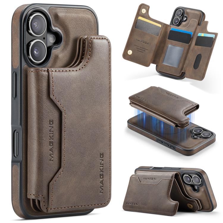 Funda desmontable para teléfono con tarjetero RFID MagSafe de la serie K3 de MAGKING, For iPhone 17e / 16e, For iPhone 17, For iPhone 16 Pro Max, For iPhone 16 Pro, For iPhone 16 Plus, For iPhone 16