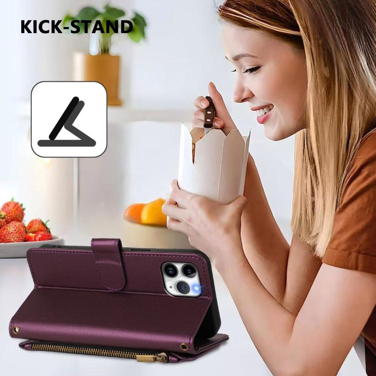 Funda de cuero para teléfono con cartera multitarjeta con cremallera y diseño de mariposa y flor de amor, For iPhone 11 Pro Max, For iPhone 11, For iPhone 11 Pro, For iPhone X / XS, For iPhone XR, For iPhone XS Max