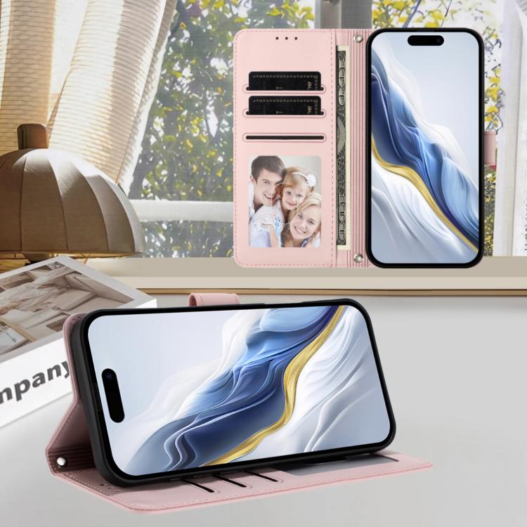 Funda para teléfono de piel con forma de corazón y gato en relieve, con correa de mano., For iPhone Air, For iPhone 16 Pro Max, For iPhone 16 Pro, For iPhone 16 Plus
