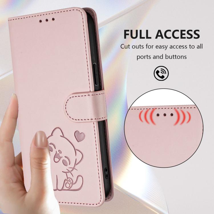 Funda para teléfono de piel con forma de corazón y gato en relieve, con correa de mano., For iPhone XR, For iPhone XS Max, For iPhone 7 Plus / 8 Plus