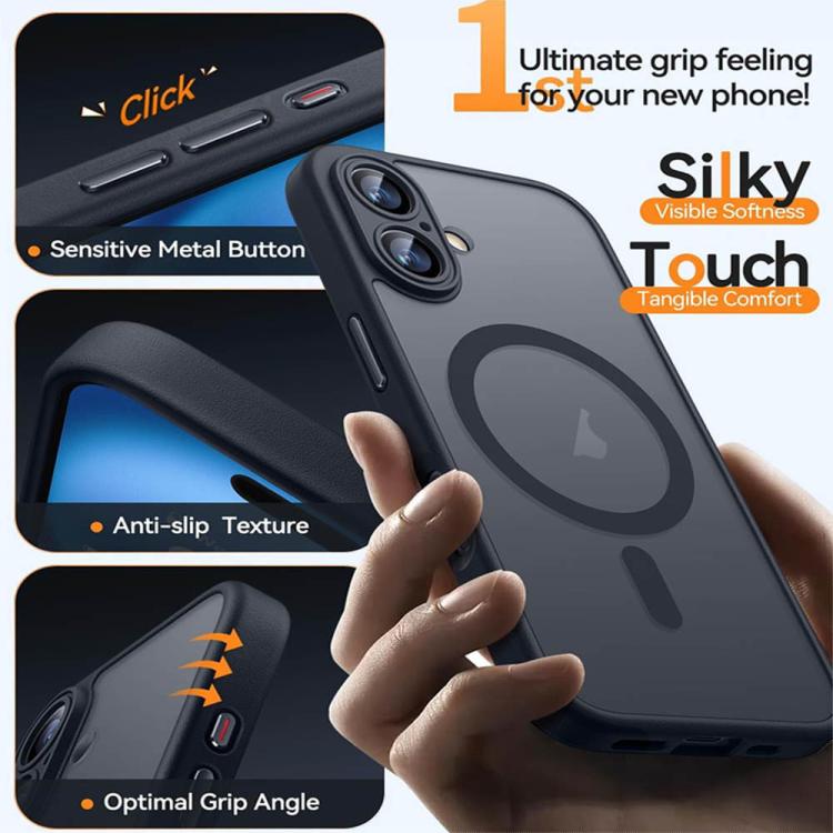 Funda magnética esmerilada con textura de piel XDcase con protector de lente, For iPhone 17e / 16e, For iPhone 16 Pro Max, For iPhone 16 Pro, For iPhone 16 Plus, For iPhone 16, For iPhone 15 Pro Max, For iPhone 15 Pro, For iPhone 15, For iPhone 14 Plus...