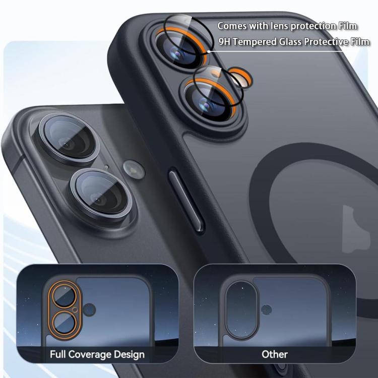 Funda magnética esmerilada con textura de piel XDcase con protector de lente, For iPhone 17e / 16e, For iPhone 16 Pro Max, For iPhone 16 Pro, For iPhone 16 Plus, For iPhone 16, For iPhone 15 Pro Max, For iPhone 15 Pro, For iPhone 15, For iPhone 14 Plus...