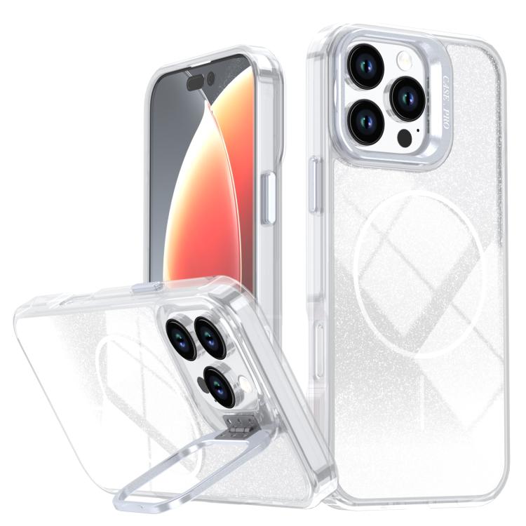 Funda para teléfono con soporte magnético para marco de lente con efecto degradado brillante, For iPhone 17e / 16e, For iPhone 17 Pro Max, For iPhone 17 Pro, For iPhone 17, For iPhone Air, For iPhone 16 Pro Max, For iPhone 16 Pro, For iPhone 16 Plus   ...