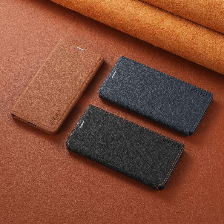 Funda para teléfono ESEBLE ultradelgada con ranura para tarjetas y cierre magnético de piel vegana, For iPhone 17e / 16e, For iPhone 16 Pro Max, For iPhone 16 Pro, For iPhone 16, For iPhone 15 Pro Max, For iPhone 15 Pro, For iPhone 15, For iPhone 14 / ...