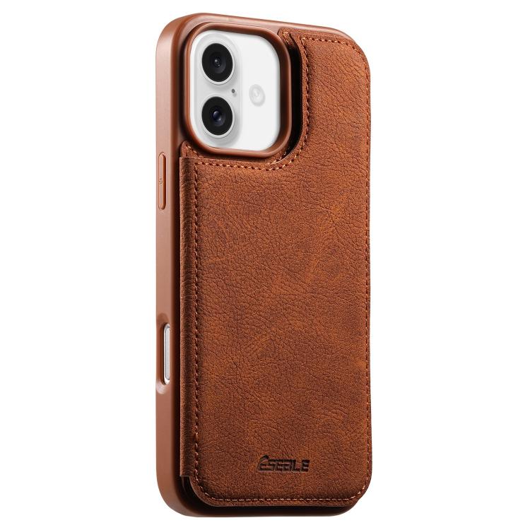 Funda para teléfono ESEBLE con textura retro, doble hebilla y ranura para tarjetas., For iPhone 17e / 16e, For iPhone 17 Pro Max, For iPhone 17 Pro, For iPhone 17, For iPhone Air, For iPhone 16 Pro Max, For iPhone 16 Pro, For iPhone 16                 ...