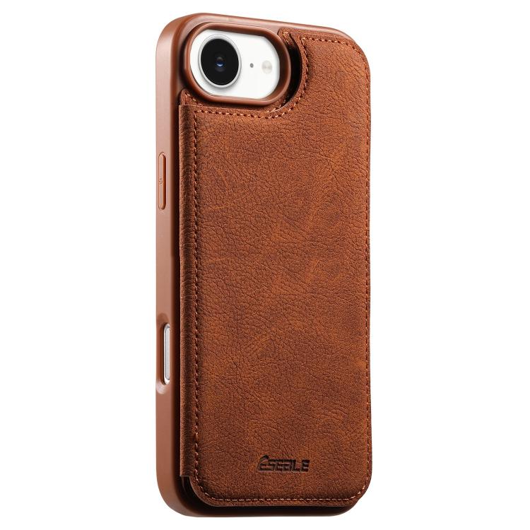 Funda para teléfono ESEBLE con textura retro, doble hebilla y ranura para tarjetas., For iPhone 17e / 16e, For iPhone 17 Pro Max, For iPhone 17 Pro, For iPhone 17, For iPhone Air, For iPhone 16 Pro Max, For iPhone 16 Pro, For iPhone 16                 ...