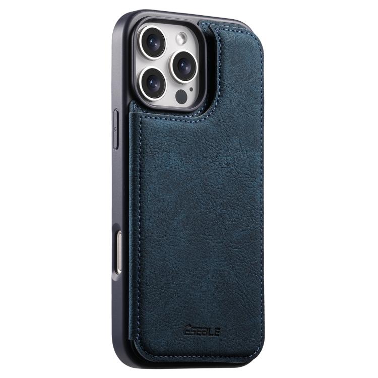 Funda para teléfono ESEBLE con textura retro, doble hebilla y ranura para tarjetas., For iPhone 17e / 16e, For iPhone 17 Pro Max, For iPhone 17 Pro, For iPhone 17, For iPhone Air, For iPhone 16 Pro Max, For iPhone 16 Pro, For iPhone 16                 ...