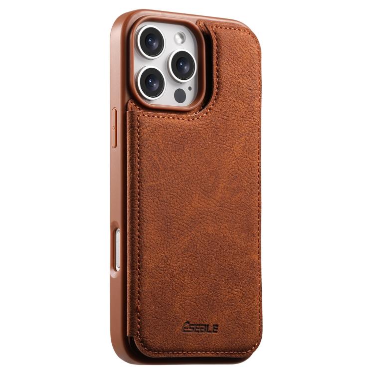 Funda para teléfono ESEBLE con textura retro, doble hebilla y ranura para tarjetas., For iPhone 17e / 16e, For iPhone 17 Pro Max, For iPhone 17 Pro, For iPhone 17, For iPhone Air, For iPhone 16 Pro Max, For iPhone 16 Pro, For iPhone 16                 ...