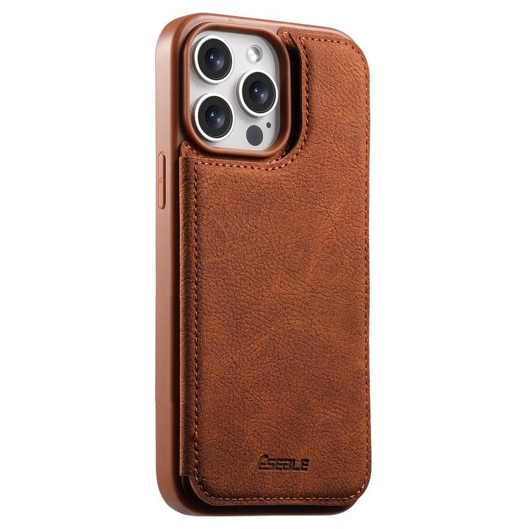 Funda para teléfono ESEBLE con textura retro, doble hebilla y ranura para tarjetas., For iPhone 17e / 16e, For iPhone 17 Pro Max, For iPhone 17 Pro, For iPhone 17, For iPhone Air, For iPhone 16 Pro Max, For iPhone 16 Pro, For iPhone 16                 ...