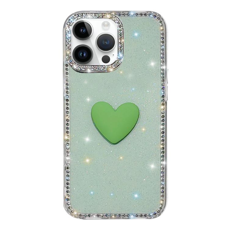 Funda para teléfono IMD Love Heart de doble cara con diamantes de imitación brillantes, For iPhone 15 Pro, For iPhone 15, For iPhone 14, For iPhone 14 Pro, For iPhone 14 Pro Max