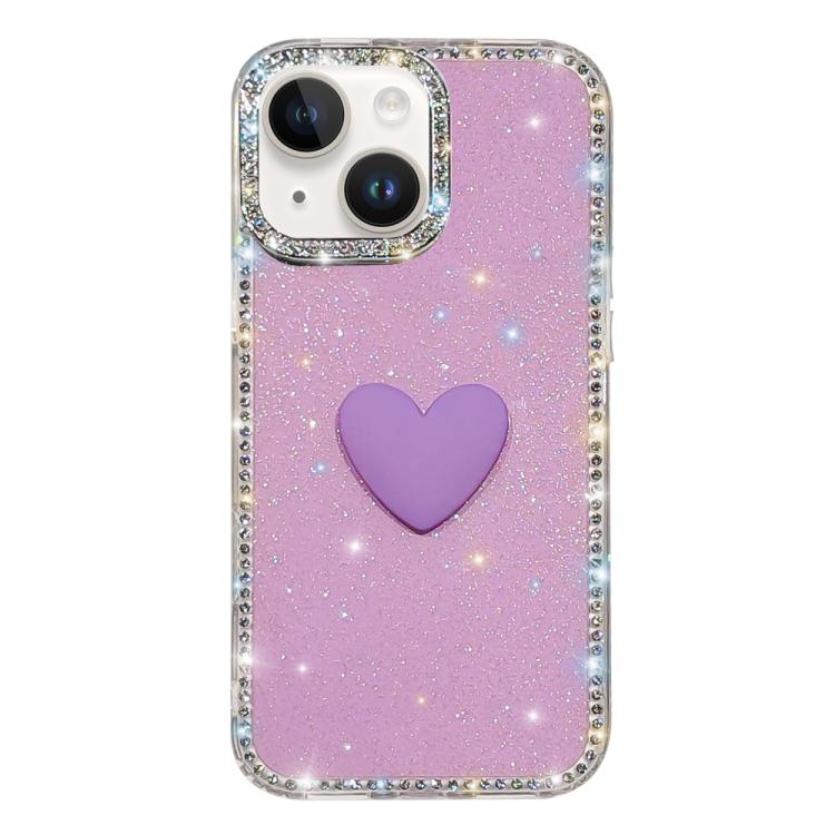 Funda para teléfono IMD Love Heart de doble cara con diamantes de imitación brillantes, For iPhone 15 Pro, For iPhone 15, For iPhone 14, For iPhone 14 Pro, For iPhone 14 Pro Max