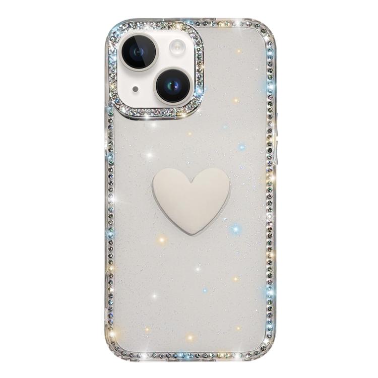 Funda para teléfono IMD Love Heart de doble cara con diamantes de imitación brillantes, For iPhone 15 Pro, For iPhone 15, For iPhone 14, For iPhone 14 Pro, For iPhone 14 Pro Max
