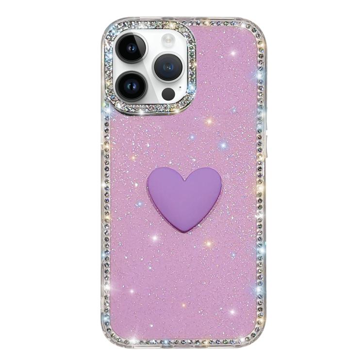 Funda para teléfono IMD Love Heart de doble cara con diamantes de imitación brillantes, For iPhone 15 Pro, For iPhone 15, For iPhone 14, For iPhone 14 Pro, For iPhone 14 Pro Max