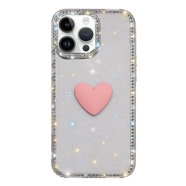 Funda para teléfono IMD Love Heart de doble cara con diamantes de imitación brillantes, For iPhone 13 Pro Max, For iPhone 13 Pro, For iPhone 13