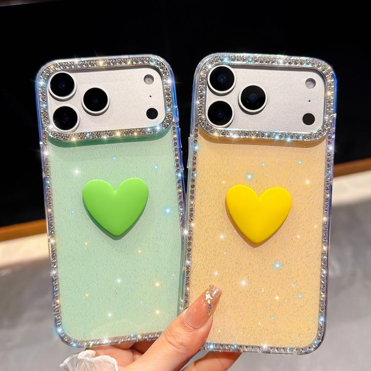 Funda para teléfono IMD Love Heart de doble cara con diamantes de imitación brillantes, For iPhone 13 Pro Max, For iPhone 13 Pro, For iPhone 13